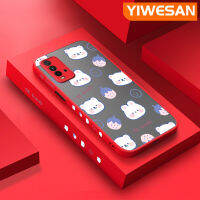 YIWESAN เคสสำหรับ Xiaomi Redmi 9T Redmi 9 Power เคสรูปกระต่ายน่ารักลายการ์ตูนด้านหลังแข็งขอบสี่เหลี่ยมเคสมือถือซิลิโคนกันกระแทกเคสป้องกันกล้องฝาปิดเลนส์เต็มตัว