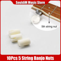 10Pcs Slotted Bone 5 String Banjo Nut D3x5MM Bone Nut สำหรับ5 String Banjo เพลง Parts