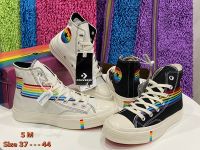 รองเท้าConverse Chuck Taylor All Star Platform Pride 2020 Black/White  (size37-44) [พร้อมกล่อง] รองเท้าผ้าใบ รองเท้าแวนส์ รองเท้าผ้าใบชายหญิง รองเท้าผ้าใบสลิปออน