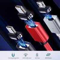 5A 4Pin แม่เหล็ก QC3.0ไมโครชาร์จที่รวดเร็ว USB ที่ชาร์จสายเคเบิลโทรศัพท์ข้อมูลประเภท C