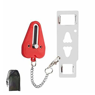 Portable Door Lock Double Hole Security Door Locker Travel Lockdown Lock Latch Door Lock Safety Devices Home Airbnb School Use