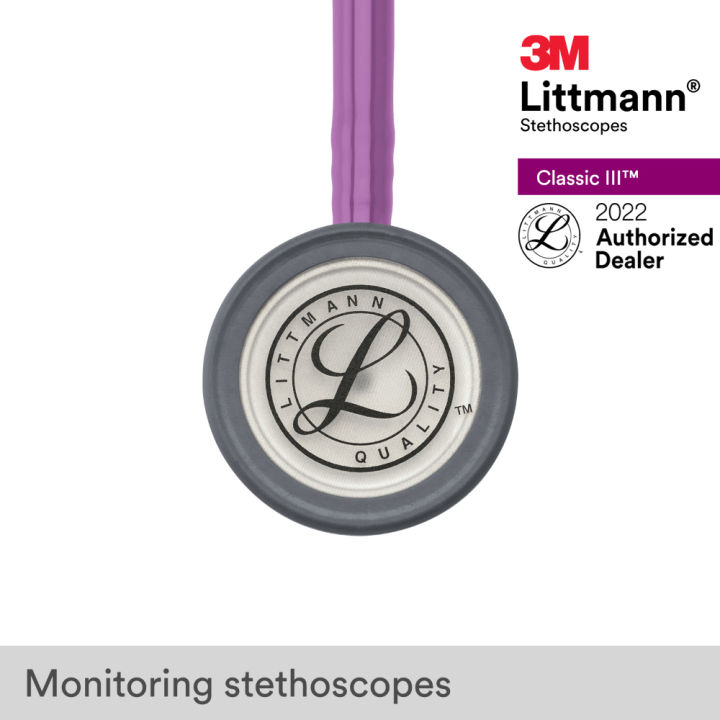 3m-littmann-classic-iii-stethoscope-27-inch-5832-lavender-tube-standard-finish-chestpiece-stainless-stem-amp-eartubes