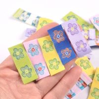 Mixed Flower Pattern 50pcs Handmade Woven Label For Clothing Scarf Labels Shoes Bags Garment Tags 15x40mm CP3269 Stickers Labels