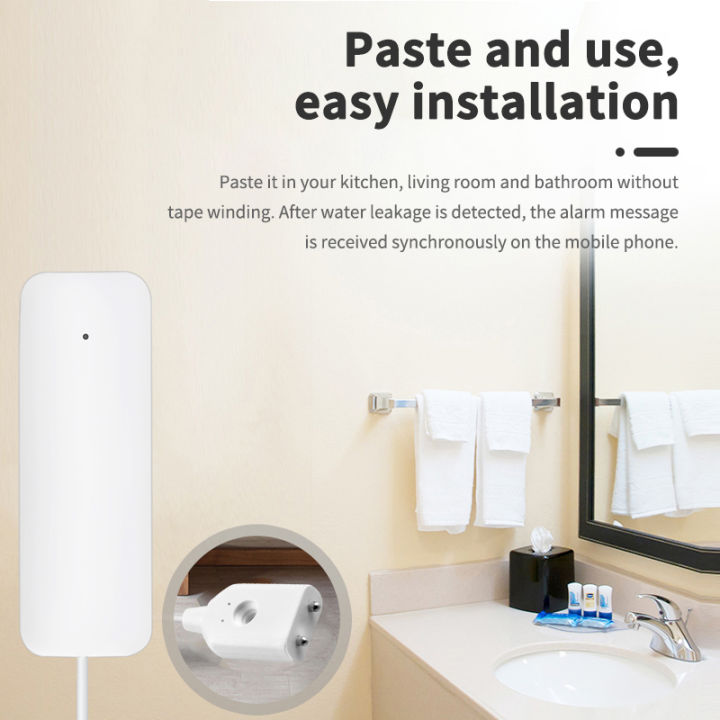 wi-fi-water-sensor-tuya-leak-alarm-detector-smart-home-smartlife-app-remote-push-security-protection-system-ไม่ต้องใช้ฮับ