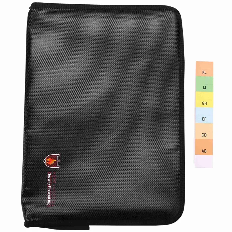 Fireproof Bags Document A4 Safe Organizer File Folder Waterproof with 12 Pockets