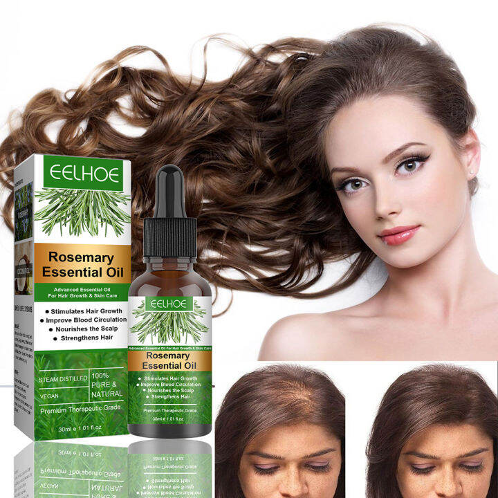 Lades【eelhoe】rosemary Hair Growth Serum Essential Oil Anti Hair Loss Spray Products Ginger 8235