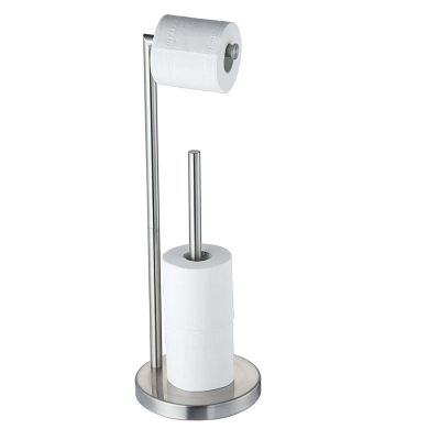 Freestanding Toilet Paper Holder Stand with Reserve, Stainless Steel Tissue Holder, Toilet Paper Stand for Bathroom