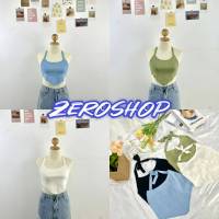 Zero shop?พร้อมส่ง? (Zero-U022)  เสื้อไหมพรมคล้องคอ ดีเทลผูกหลังสุดเซ็กซี่ ผ้านิ่ม