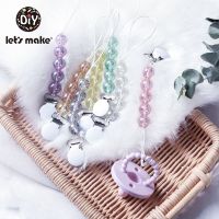 Lassen Sie Machen 5 TeileSatz Acryl Perlen Baby Schnuller Kette Halter Baby Rassel Krippe Handys Wagen Zubehör Baby Spielzeug