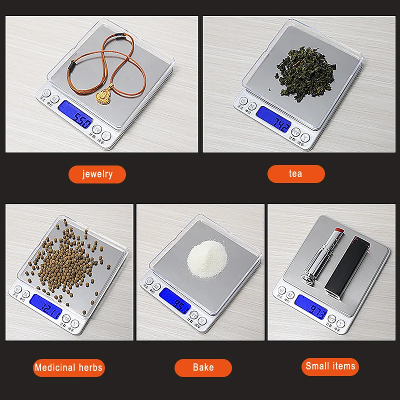 5000.01g Accurate Kitchen Scale High- Jewelry Scale Food Scale Electric Kitchen  Scale with Two Trays Kitchen Baking Scale Pocket Scale 