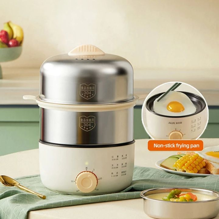 350W Electric Egg Boiler Breakfast Machine Automatic Steamer Egg Cookers  Egg Custard Steaming Cooker with Timer Food Warmer 220V