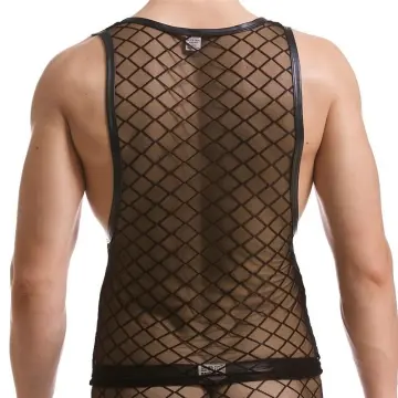 Fashion Mens Mesh Tops Sports Sheer Slim Fit Gym Training See Through T-shirt  Top ClubwearNet Muscle Tee Vest M-XXL