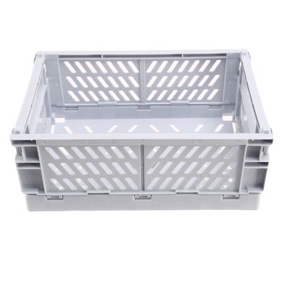Collapsible Crate Plastic Folding Storage Box Basket Utility Cosmetic Container