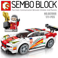 บล็อกตัวต่อรถแข่ง รถสปอร์ต พร้อมมินิฟิกเกอร์ 1 ตัว SEMBO BLOCK 607008 จำนวน 171 ชิ้น