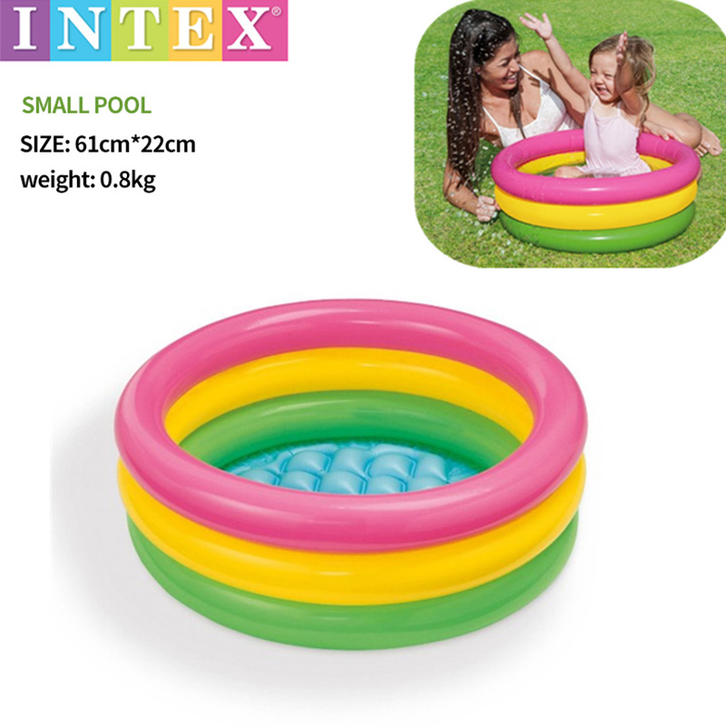 Jilong Three Ring Round Inflatable Garden Baby Paddling Play Pool 25" x 8.5" 