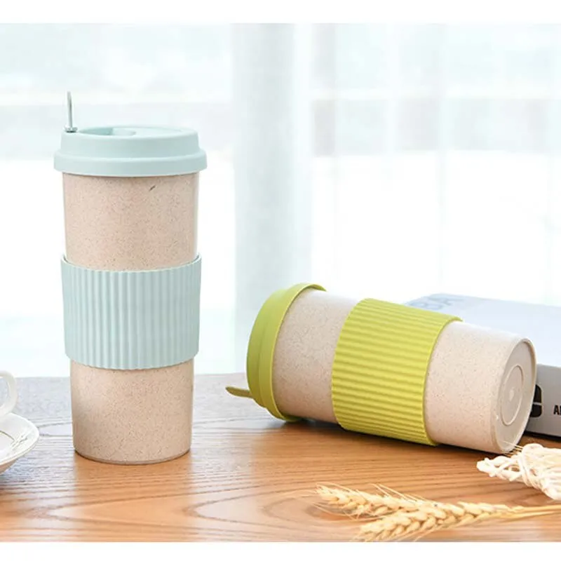 350/450/550ml Easy to Go Travel Coffee Mug Wheat Stalk Tea Mug Coffee Mug  With Lid Stir Water Mug Office Drinkware Cup