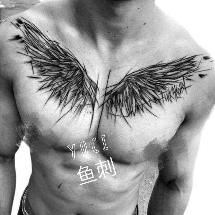 juice-herbal-can-not-be-washed-off-non-reflective-lasting-for-15-days-chest-big-picture-wings-men-and-women-waterproof-simulation-tattoo-stickers