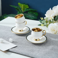 Upscale Coffee Cup Ceramic Arabic Red Tea Set Espresso Cups Tea Cups and Saucer Sets for Middle East KSA اكواب قهوه