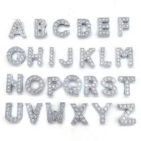 Alloy diamond Different Alphabets Numbers jibz for croc Shoe Charms Decoration for Boy and Girl Headbands