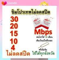 ซิมโปรเทพ 30-20-15-8-10-4  Mbps ไม่ลดสปีด เล่นไม่อั้น +โทรฟรีทุกเครือข่ายได้ แถมฟรีเข็มจิ้มซิม