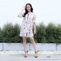 VERONIQA Dress AM-D1024 by AMILA ชิฟฟอนโพอีมี่ แขนยาว IGPU22-7