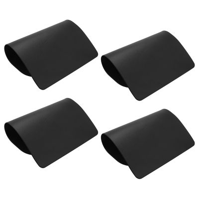 4PCS Heat-Resistant Placemats, Artificial Leather Placemats, Waterproof, Non-Slip, Washable Kitchen Placemats, (Black)