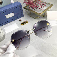 Frameless Sunglasses Bee Gradient Color Women Designer aaa Glasses G-brand Fashion Street Glasses Vintage Drive UV400 Top Luxury