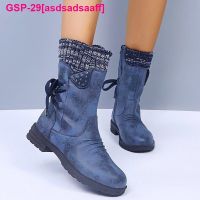 Asdsadsaaff Botas De Vaqueiro Antiderrapantes พารามัลเฮอร์ Botas Quentes Ao Ar Livre Sapatos Femininos Longo Inos