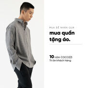 Áo Sơ Mi Nam COCOZZI Sleeve Shirt Màu Xám