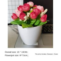 Artificial Flower Bonsai Potted Plant Rose Moon Spring Star Bud Thumb Indoor Decoration Bedroom Living Room Home