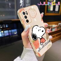 Jjlingji เคสสำหรับ OPPO A16เคส A54s A16s ลายการ์ตูนสนูปี้ใหม่กรอบสี่เหลี่ยมเคสพื้นผิวชุบซิลิก้าเจลกันกระแทกเคสมือถือรวมทุกเลนส์กล้องถ่ายรูปฝาครอบป้องกัน