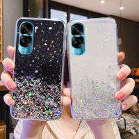 เคสโทรศัพท์สินค้าพร้อมส่งสำหรับ Honor 90 Lite ฝาหลังใสซิลิโคน TPU แบบนิ่มลายดาวระยิบระยับ