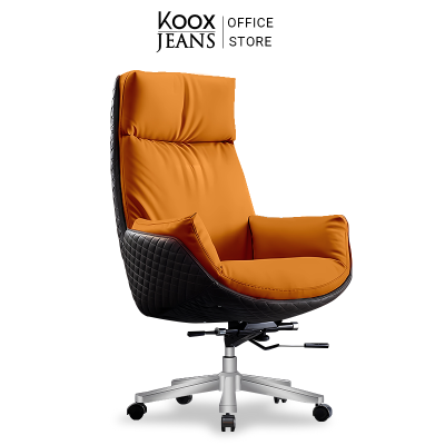 【In Stock】KOOXJEANS Office Leather  chair [KY03] Boss Chair Executive chair ก้าอี้ออฟฟิศ เก้าอี้บอส เก้าอี้หนังแท้ เก้าอี้คอมพิวเตอร์ หลังสูง Leather  chair Office Chair Computer Chair