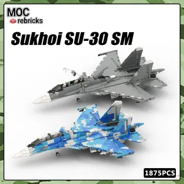 Military MOC SU-27 Flanker Fighter Jet Bricks Kids Toys