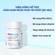 Viên uống giảm mụn Blissberry Pureskin Acne Support K21 20 viên