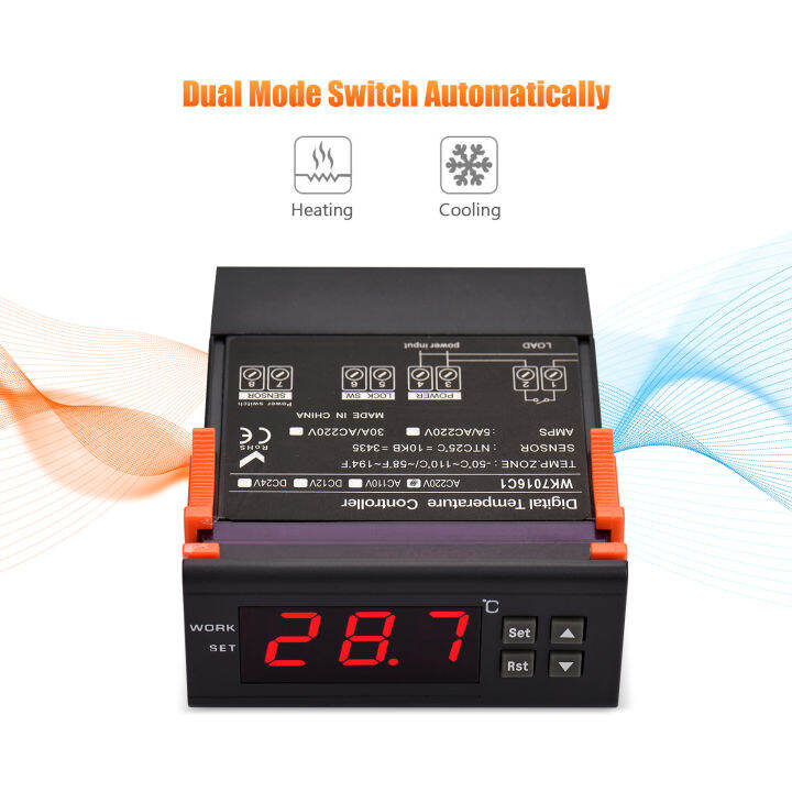 keykits5A Digital Temperature Controller WK7016C1 Intelligent