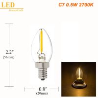 Grensk หลอดไฟไส้ Led ท่อ T20 1W 2W E12 E14 110V 220V 2200K หลอดไฟวินเทจเบา Led โคมระย้าหรี่แสงได้สีขาวอบอุ่น2700K