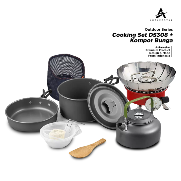 Antarestar Official Paket Alat Masak Camping Outdoor Cooking Set Plus