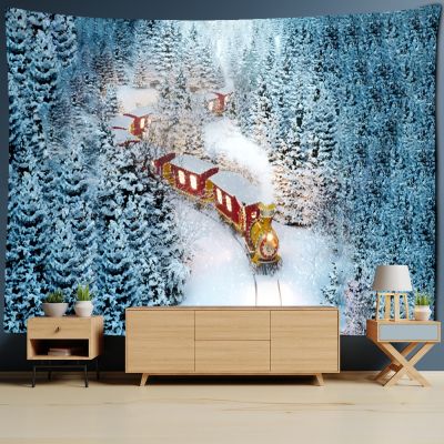 【CW】 Decoration Snow Boy Story Psychous Printing Polyester Tapestry Backfield Background tapiz