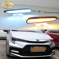 SNCN 2ชิ้น12V รถนำไฟสำหรับโตโยต้าวิ่งกลางวัน Corolla 2019 2020 SE XSE DRL อัตโนมัติ Daylights สัญญาณไฟเลี้ยวสีเหลืองแบบไดนามิกไฟขับขี่