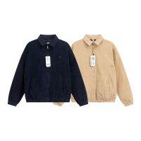 Purhartt Cartt แจ็คเก็ต Corduroy ผู้ชายและผู้หญิงเครื่องมือปักหลวมคนรักมีซิป