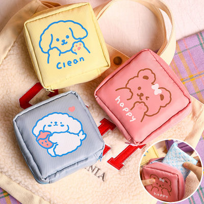 [Ready Stock] Japanese Cute Large-Capacity Sanitary Napkin Storage Bag Portable Girl Zipper Coin Purse