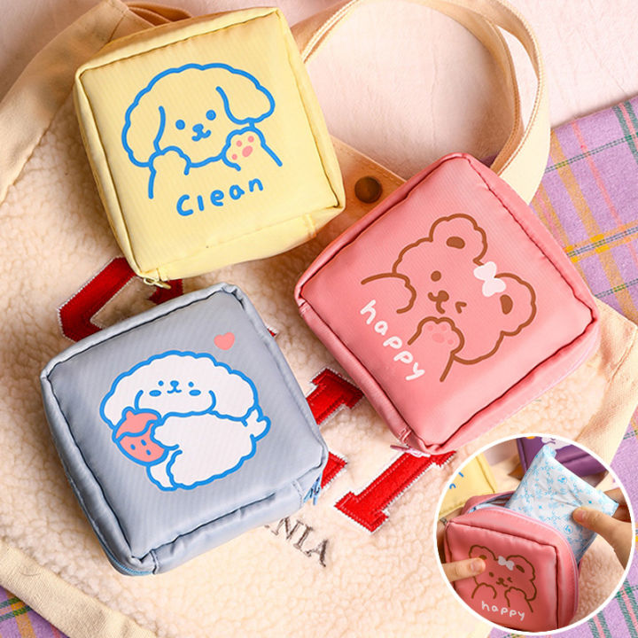 ready-stock-japanese-cute-large-capacity-sanitary-napkin-storage-bag-portable-girl-zipper-coin-purse