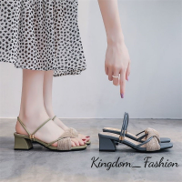 Kingdom_Fashion ร้องเท้าผูหญิง รองเท้าแตะลิ่ม รองเท้าแตะเสริมส้นผู้หญิง สไตล์ที่เป็นเอกลักษณ์ แบบ พก พา เฉพาะ พุ่ง FGL02 41Z231008