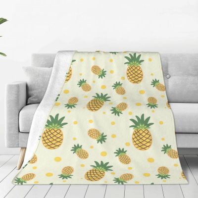 （in stock）Bright and lovely pineapple fruit pattern knitting blanket, soft velvet throw blanket, used for sofa, bedroom, Duvet（Can send pictures for customization）
