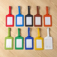 【DT】 hot  7*12cm Solid Color Suitcase Luggage Tag PU Leather ID Address Holder Baggage Label 5 Colors Identify Travel Accessories