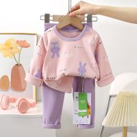 1-12T Children Velvet Warm Pajamas Set Long Sleeve Cartoon Winter Kids Sleepwear Print boy girl Thermal Underwear Cute Clothes