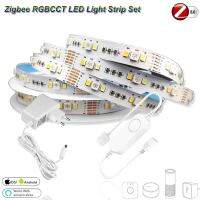 5M DC12V 5050 RGB+CCT 90ledsm LED Strip Light Zigbee RGBCW mini Controller Power Kit For Smartthings ZIGBEE 3.0 H*u*E Echo Plus