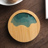 Creative epoxy resin transparent bamboo tea cup coffee cup holder potholder tea ceremony accessories supplies placemat