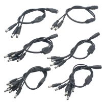 △♝⊕ DC Power Jack 5.5x2.1mm DC Power Cable 1 Female to 234568 Male Plug Splitter Adapter for Security CCTV Camera and LED Strip